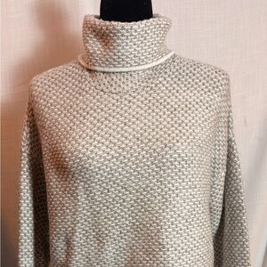 Grey and White Christian Siriano Turtle Neck Sweater